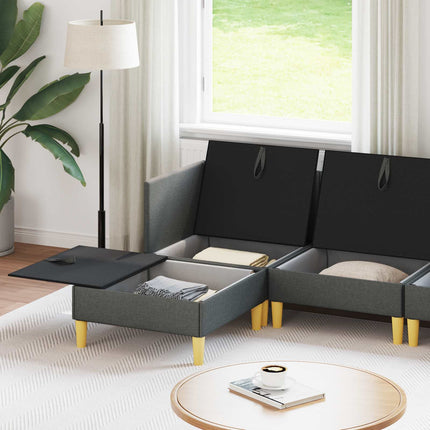 Modulsoffor med förvaring 6 pcs Mörkgrå Tyg