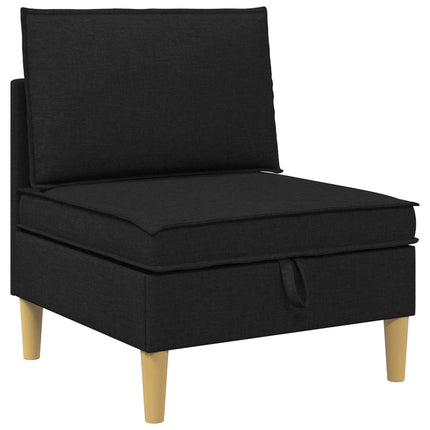 Modulsoffor med förvaring 6 pcs Svart Tyg