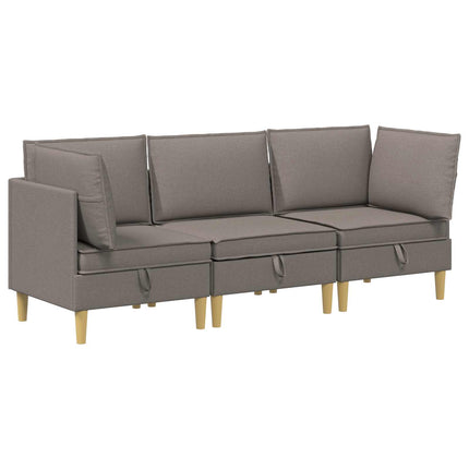 Modulsoffor med förvaring 3 pcs Taupe Tyg