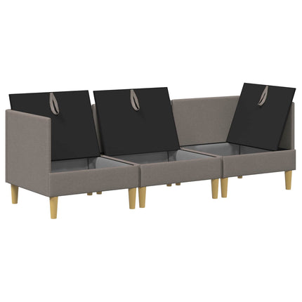 Modulsoffor med förvaring 3 pcs Taupe Tyg