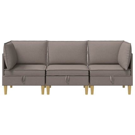 Modulsoffor med förvaring 3 st Taupe Tyg