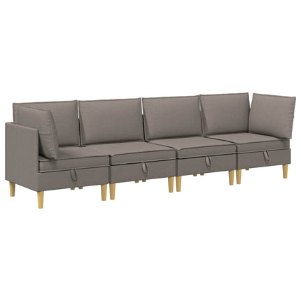 Modulsoffor med förvaring 4 pcs Taupe Tyg