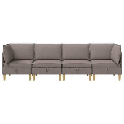 Modulsoffor med förvaring 4 pcs Taupe Tyg
