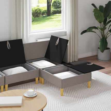 Modulsoffor med förvaring 4 pcs Taupe Tyg