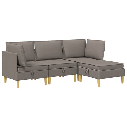 Modulsoffor med förvaring 4 pcs Taupe Tyg