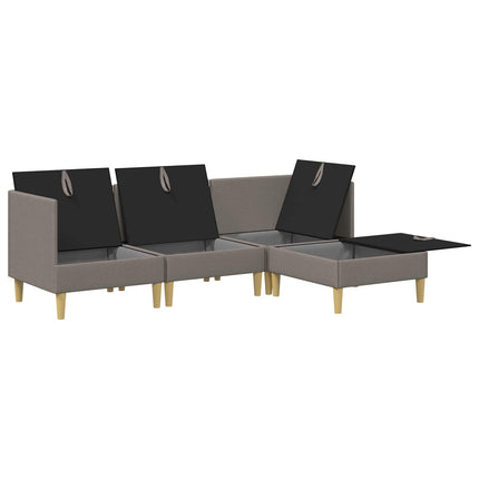 Modulsoffor med förvaring 4 pcs Taupe Tyg