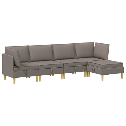 Modulsoffor med förvaring 5 pcs Taupe Tyg
