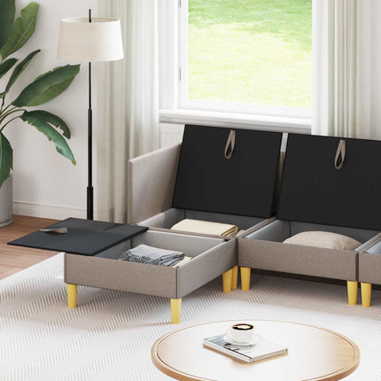 Modulsoffor med förvaring 6 pcs Taupe Tyg