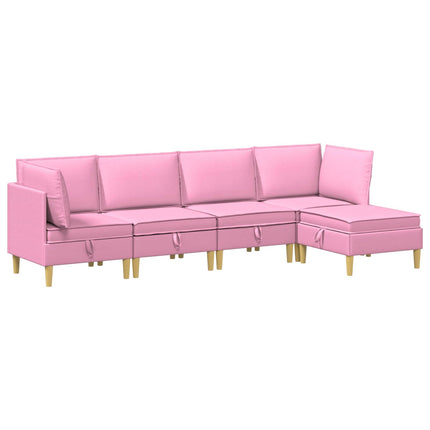 Modulsoffor med förvaring 5 pcs Rosa Tyg
