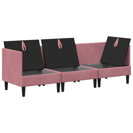 Möbelset för vardagsrummet 3 st Rosa Sammet