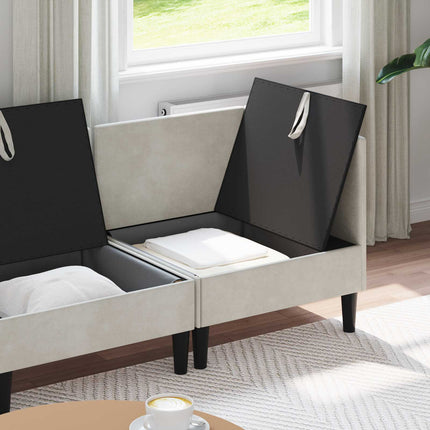 Möbelset för vardagsrummet med kudde 4 pcs Gräddvit Sammet