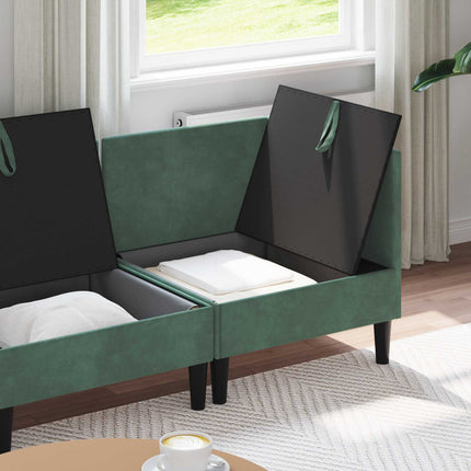 Möbelset för vardagsrummet med kudde 4 pcs Havgrön Sammet