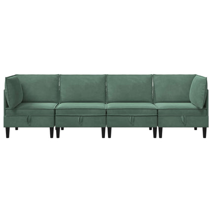 Möbelset för vardagsrummet med kudde 4 pcs Havgrön Sammet