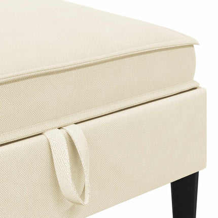 Möbelset för vardagsrummet 6 pcs Gräddvit Tyg