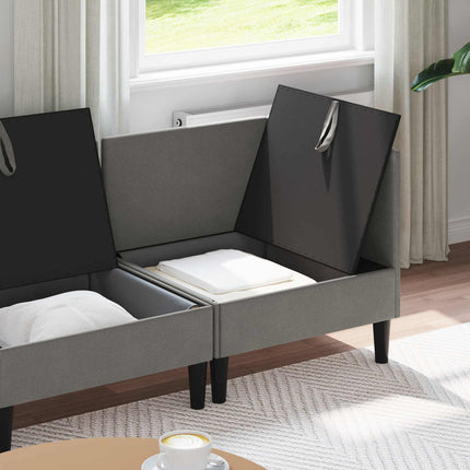 Möbelset för vardagsrummet 3 pcs Mörkgrå Tyg