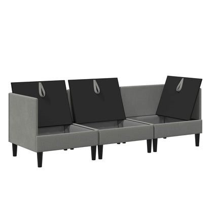 Möbelset för vardagsrummet 3 pcs Mörkgrå Tyg