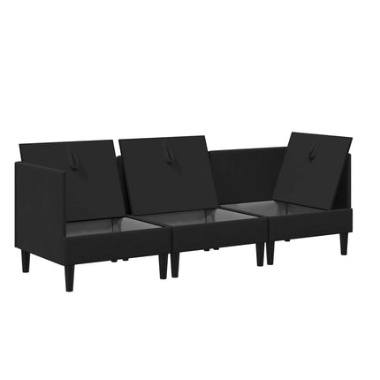 Möbelset för vardagsrummet 3 pcs Svart Tyg