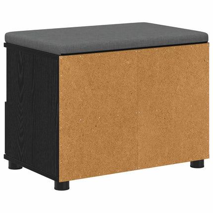 Hallbänk Svart Ek 60 x 38 x 46 cm Konstruerat Trä och Tyg