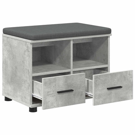 Hallbänk BetongGrå 60 x 38 x 46 cm Konstruerat Trä och Tyg