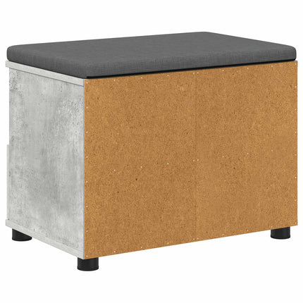 Hallbänk BetongGrå 60 x 38 x 46 cm Konstruerat Trä och Tyg