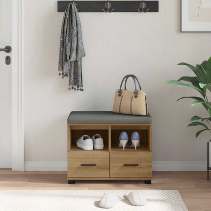 Hallbänk Artisan Ek 60 x 38 x 46 cm Konstruerat Trä och Tyg