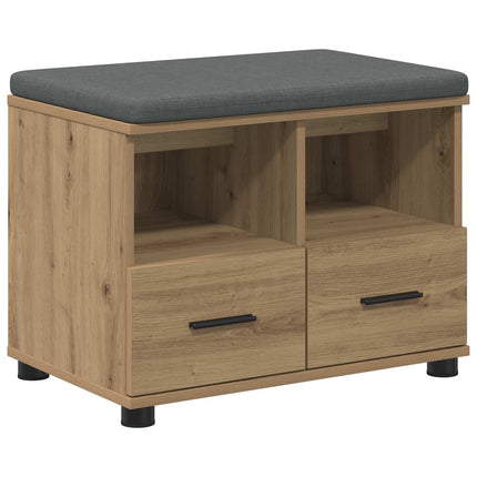 Hallbänk Artisan Ek 60 x 38 x 46 cm Konstruerat Trä och Tyg