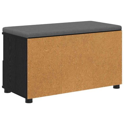 Hallbänk Svart Ek 80 x 38 x 46 cm Konstruerat Trä och Tyg