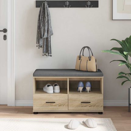 Hallbänk Sonoma-ek 80 x 38 x 46 cm Konstruerat Trä och Tyg