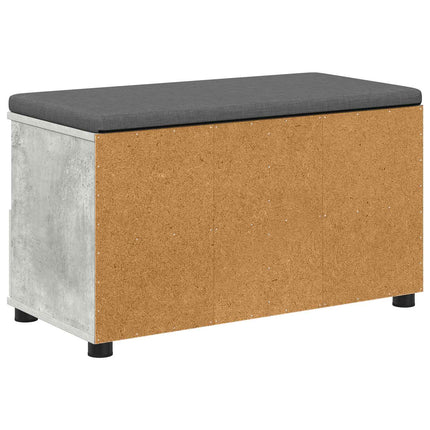 Hallbänk BetongGrå 80 x 38 x 46 cm Konstruerat Trä och Tyg