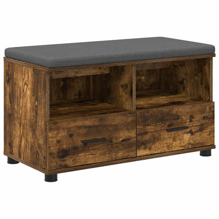 Hallbänk Rökt Ek 80 x 38 x 46 cm Konstruerat Trä och Tyg