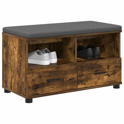 Hallbänk Rökt Ek 80 x 38 x 46 cm Konstruerat Trä och Tyg