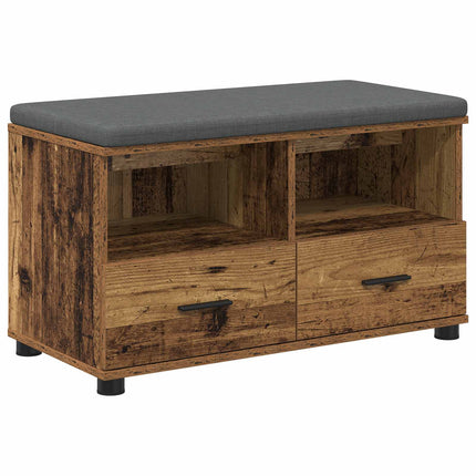 Hallbänk Gammalt trä 80 x 38 x 46 cm Konstruerat Trä och Tyg