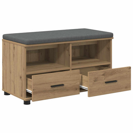 Hallbänk Artisan Ek 80 x 38 x 46 cm Konstruerat Trä och Tyg