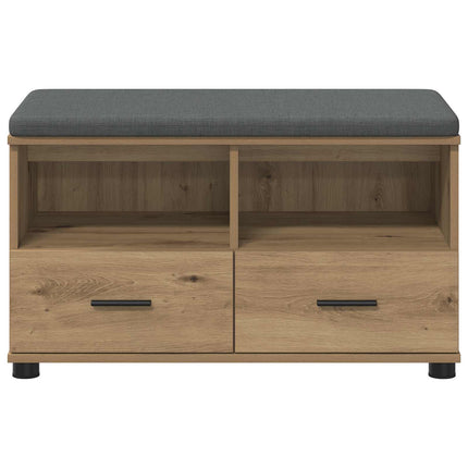 Hallbänk Artisan Ek 80 x 38 x 46 cm Konstruerat Trä och Tyg