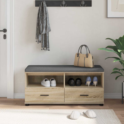 Hallbänk Sonoma-ek 100 x 38 x 46 cm Konstruerat Trä och Tyg