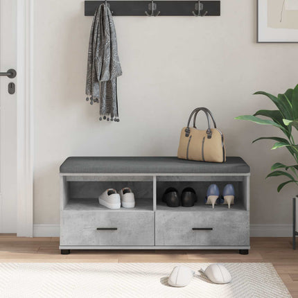 Hallbänk BetongGrå 100 x 38 x 46 cm Konstruerat Trä och Tyg
