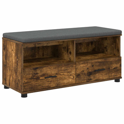 Hallbänk Rökt Ek 100 x 38 x 46 cm Konstruerat Trä och Tyg