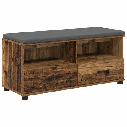 Hallbänk Gammalt trä 100 x 38 x 46 cm Konstruerat Trä och Tyg