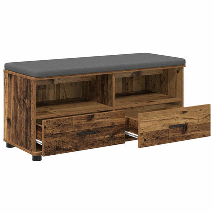 Hallbänk Gammalt trä 100 x 38 x 46 cm Konstruerat Trä och Tyg