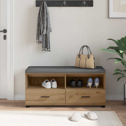 Hallbänk Artisan Ek 100 x 38 x 46 cm Konstruerat Trä och Tyg