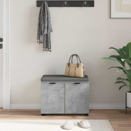Hallbänk BetongGrå 60 x 38 x 46 cm Konstruerat Trä och Tyg
