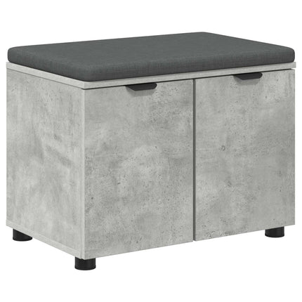 Hallbänk BetongGrå 60 x 38 x 46 cm Konstruerat Trä och Tyg