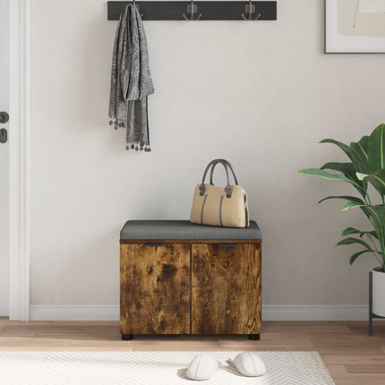 Hallbänk Rökt Ek 60 x 38 x 46 cm Konstruerat Trä och Tyg