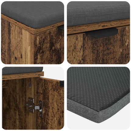 Hallbänk Gammalt trä 60 x 38 x 46 cm Konstruerat Trä och Tyg