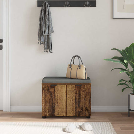 Hallbänk Gammalt trä 60 x 38 x 46 cm Konstruerat Trä och Tyg