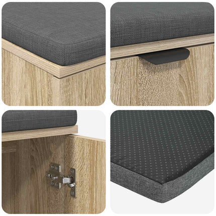 Hallbänk Sonoma-ek 80 x 38 x 46 cm Konstruerat Trä och Tyg
