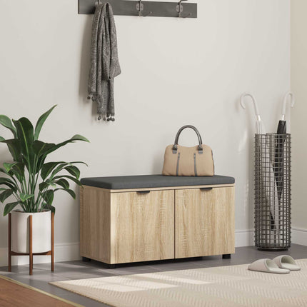 Hallbänk Sonoma-ek 80 x 38 x 46 cm Konstruerat Trä och Tyg