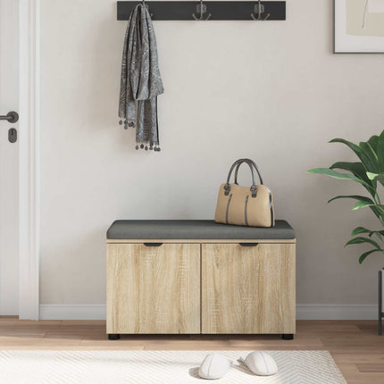 Hallbänk Sonoma-ek 80 x 38 x 46 cm Konstruerat Trä och Tyg