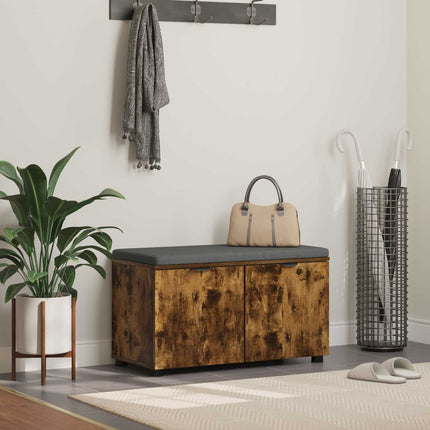 Hallbänk Rökt Ek 80 x 38 x 46 cm Konstruerat Trä och Tyg