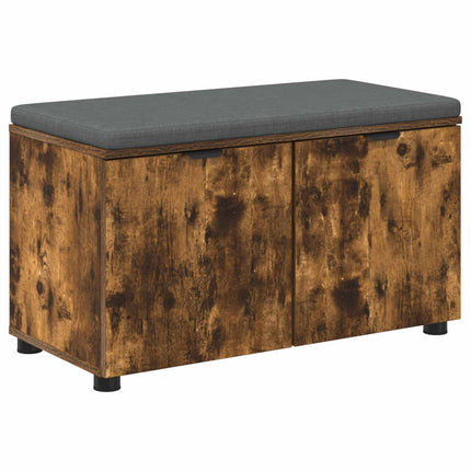 Hallbänk Rökt Ek 80 x 38 x 46 cm Konstruerat Trä och Tyg